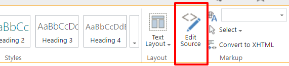 Edit Source button from the Ribbon